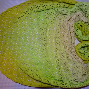 Pisztácia horgolt kendő 200 x 85 cm - Meska.hu