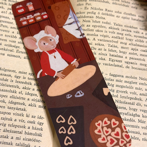 Egérmama sütit süt - Karácsonyi illusztrált könyvjelzők - könyv & zene - könyvjelző - Meska.hu