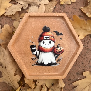 Beton alátét Halloween témában - otthon & életmód - dekoráció - halloween - halloweeni dekoráció - Meska.hu