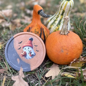 Beton alátét Halloween témában - otthon & életmód - dekoráció - halloween - halloweeni dekoráció - Meska.hu