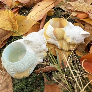 Beton-Cica mécsestartó - otthon & életmód - gyertya, illat, aroma - mécses és mécsestartó - Meska.hu