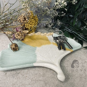 Beton gingko tál - ékszer - ékszertartó - ékszertartó tál - Meska.hu