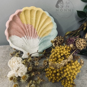 Beton ékszertartó - kagyló forma, Otthon & Életmód, Dekoráció, Asztal és polc dekoráció, Dekorációs tál, tartó, Mindenmás, MESKA