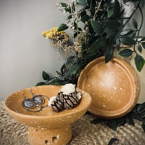 Beton dekorszett - Marokkó terrazzo, Otthon & Életmód, Dekoráció, Asztal és polc dekoráció, Dekorációs tál, tartó, Mindenmás, MESKA