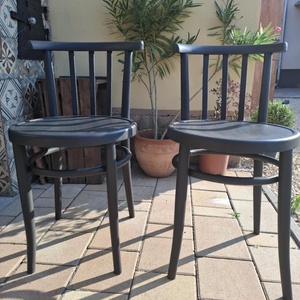 Felújított vintage Thonet-stílusú székpár  Annie Sloan Graphite festéssel, kézműves felújítás - otthon & életmód - bútor - szék & fotel - Meska.hu