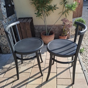 Felújított vintage Thonet-stílusú székpár  Annie Sloan Graphite festéssel, kézműves felújítás - otthon & életmód - bútor - szék & fotel - Meska.hu