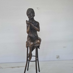 Art Deco bronzpatinás szobor nőalak  D.H. Chiparus szignóval - művészet - szobor - fém - Meska.hu
