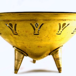 Vintage réz asztalközép tál  Mid-century modern háromlábú design - otthon & életmód - dekoráció - asztal és polc dekoráció - asztaldísz - Meska.hu