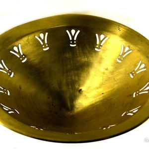 Vintage réz asztalközép tál  Mid-century modern háromlábú design - otthon & életmód - dekoráció - asztal és polc dekoráció - asztaldísz - Meska.hu