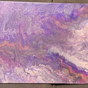 Lila fluid art festmény - művészet - festmény - akril - Meska.hu