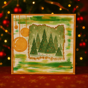 Téli táj,Dekupázs karácsonyi vászonkép , Otthon & Életmód, Dekoráció, Kép & Falikép, Vászonkép, Decoupage, transzfer és szalvétatechnika, MESKA