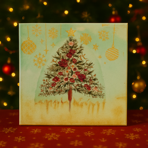 Karácsonyfa, Dekupázs karácsonyi vászonkép , Otthon & Életmód, Dekoráció, Kép & Falikép, Vászonkép, Decoupage, transzfer és szalvétatechnika, MESKA