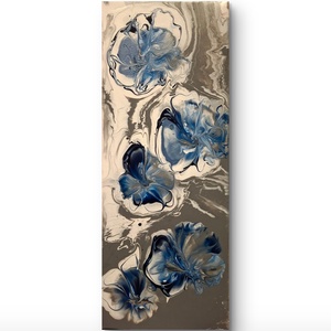 Kék árvácska, Művészet, Festmény, Akril, Festészet, MESKA