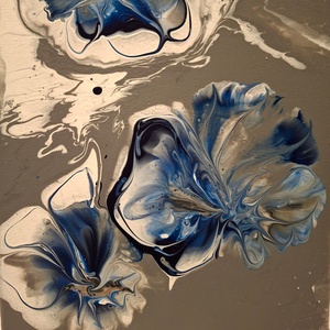 Kék árvácska - művészet - festmény - akril - Meska.hu