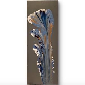 Kék trombitavirág- elegáns, absztrakt akril pouring festmény vásznon., Művészet, Festmény, Akril, Festészet, MESKA