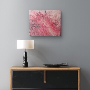 Rózsaszín áramlás -egyedi fluid art festmény, Művészet, Festmény, Akril, Festészet, MESKA