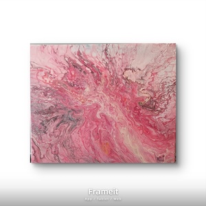 Rózsaszín áramlás -egyedi fluid art festmény - művészet - festmény - akril - Meska.hu