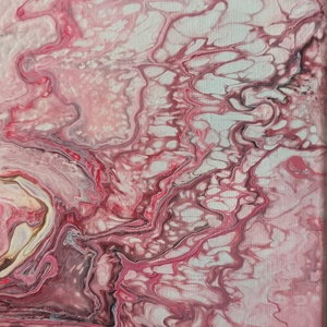 Rózsaszín áramlás -egyedi fluid art festmény - művészet - festmény - akril - Meska.hu