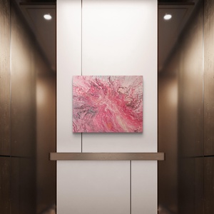 Rózsaszín áramlás -egyedi fluid art festmény - művészet - festmény - akril - Meska.hu