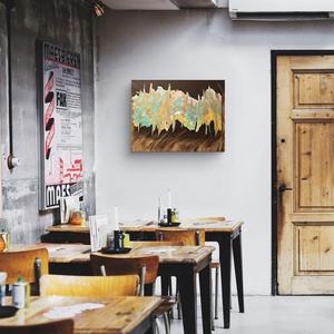 Múlt idő-egyedi fluid art absztrakt festmény fekete vásznon, Művészet, Festmény, Akril, Festészet, MESKA