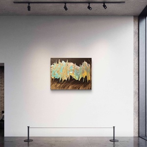 Múlt idő-egyedi fluid art absztrakt festmény fekete vásznon - művészet - festmény - akril - Meska.hu