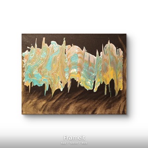 Múlt idő-egyedi fluid art absztrakt festmény fekete vásznon - művészet - festmény - akril - Meska.hu