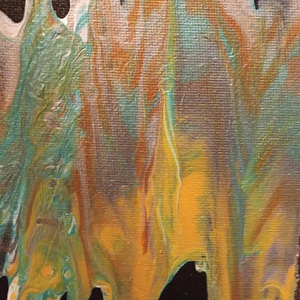 Múlt idő-egyedi fluid art absztrakt festmény fekete vásznon - művészet - festmény - akril - Meska.hu