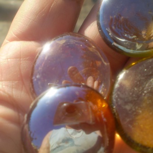 ÜVEGCSEPP halvány karamellszinü nagyobb  fél kg olcsón - kellékek & szerszámok - dekorációs kellékek - mozaik - Meska.hu