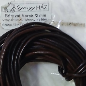 Valodi  VASTAG kerek bőrszál sötétbarna szinü, Kellékek & szerszámok, Rövidáru, Fonal, cérna, Bőr szál, , MESKA