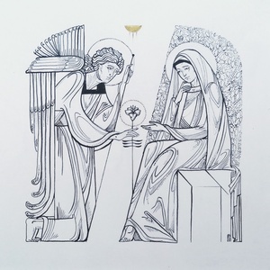 Angyali üdvözlet, Művészet, Grafika & Illusztráció, Tus, Fotó, grafika, rajz, illusztráció, MESKA