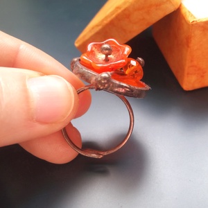 Narancssárga üvegékszer gyűrű, Mandarin , Ékszer, Gyűrű, Statement gyűrű, Ékszerkészítés, Üvegművészet, MESKA