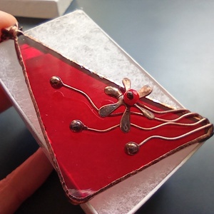 Piros üvegékszer medál, Érett meggy - ékszer - nyaklánc - medálos nyaklánc - Meska.hu