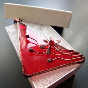 Piros üvegékszer medál, Érett meggy - ékszer - nyaklánc - medálos nyaklánc - Meska.hu