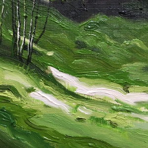 Erdei fények - művészet - festmény - olajfestmény - Meska.hu