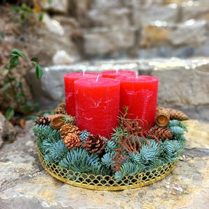 ARANY tálcás adventi koszorú - Meska.hu