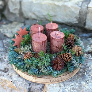 SHINE adventi koszorú, Karácsony, Adventi díszek, Adventi koszorú, Virágkötés, MESKA