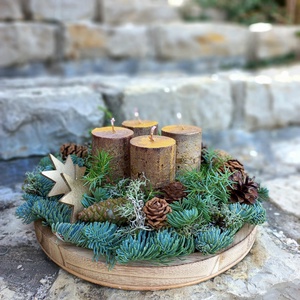 SHINE adventi koszorú, Karácsony, Adventi díszek, Adventi koszorú, Virágkötés, MESKA