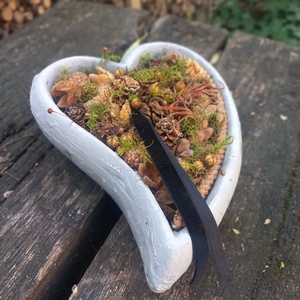 SÍRDÍSZ szív gipsz forma - otthon & életmód - vallás - temetkezési tárgy - sírdísz, kegyeleti dísz - Meska.hu