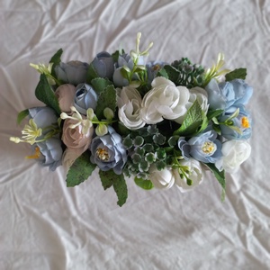 VINTAGE kék virágdoboz - otthon & életmód - dekoráció - asztal és polc dekoráció - asztaldísz - Meska.hu