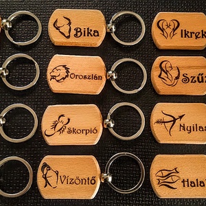 Horoszkópos kulcstartó, Táska & Tok, Kulcstartó & Táskadísz, Kulcstartó, Gravírozás, pirográfia, MESKA