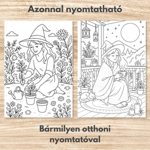 Nyomtatható színező  A boszorkánylány mindennapjai (PDF, 20 oldal) - művészet - grafika & illusztráció - digitális - Meska.hu