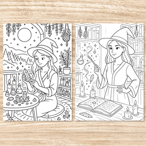 Nyomtatható színező  A boszorkánylány mindennapjai (PDF, 20 oldal) - művészet - grafika & illusztráció - digitális - Meska.hu