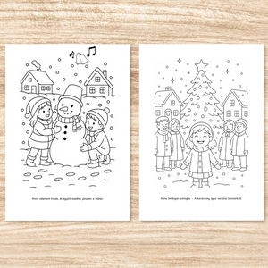 Karácsonyi színező azonnal nyomtatható  Hanna és a karácsony hangja (PDF, 20 oldal) - karácsony - mikulás - mikulás ajándékok - Meska.hu