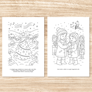 Karácsonyi színező azonnal nyomtatható  Hanna és a karácsony hangja (PDF, 20 oldal) - karácsony - mikulás - mikulás ajándékok - Meska.hu