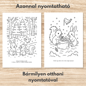 Karácsonyi színező gyerekeknek  Karácsony az erdőben (PDF, 20 oldal) - karácsony - mikulás - mikulás ajándékok - Meska.hu