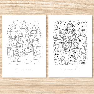 Karácsonyi színező gyerekeknek  Karácsony az erdőben (PDF, 20 oldal) - karácsony - mikulás - mikulás ajándékok - Meska.hu