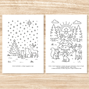 Karácsonyi színező gyerekeknek  Karácsony az erdőben (PDF, 20 oldal) - karácsony - mikulás - mikulás ajándékok - Meska.hu