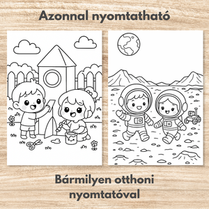 Színező gyerekeknek  Letölthető, azonnal nyomtatható  Űrkaland (PDF, 20 oldal) - otthon & életmód - papír, írószer - színező - Meska.hu