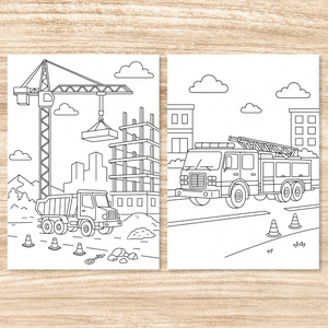 Nyomtatható színező  Munkagépek, mentők, kamionok (PDF, 20 oldal) - otthon & életmód - papír, írószer - színező - Meska.hu