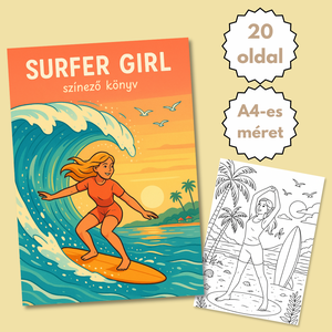 Nyomtatható színező  Surfer Girl (PDF, 20 oldal) - Meska.hu